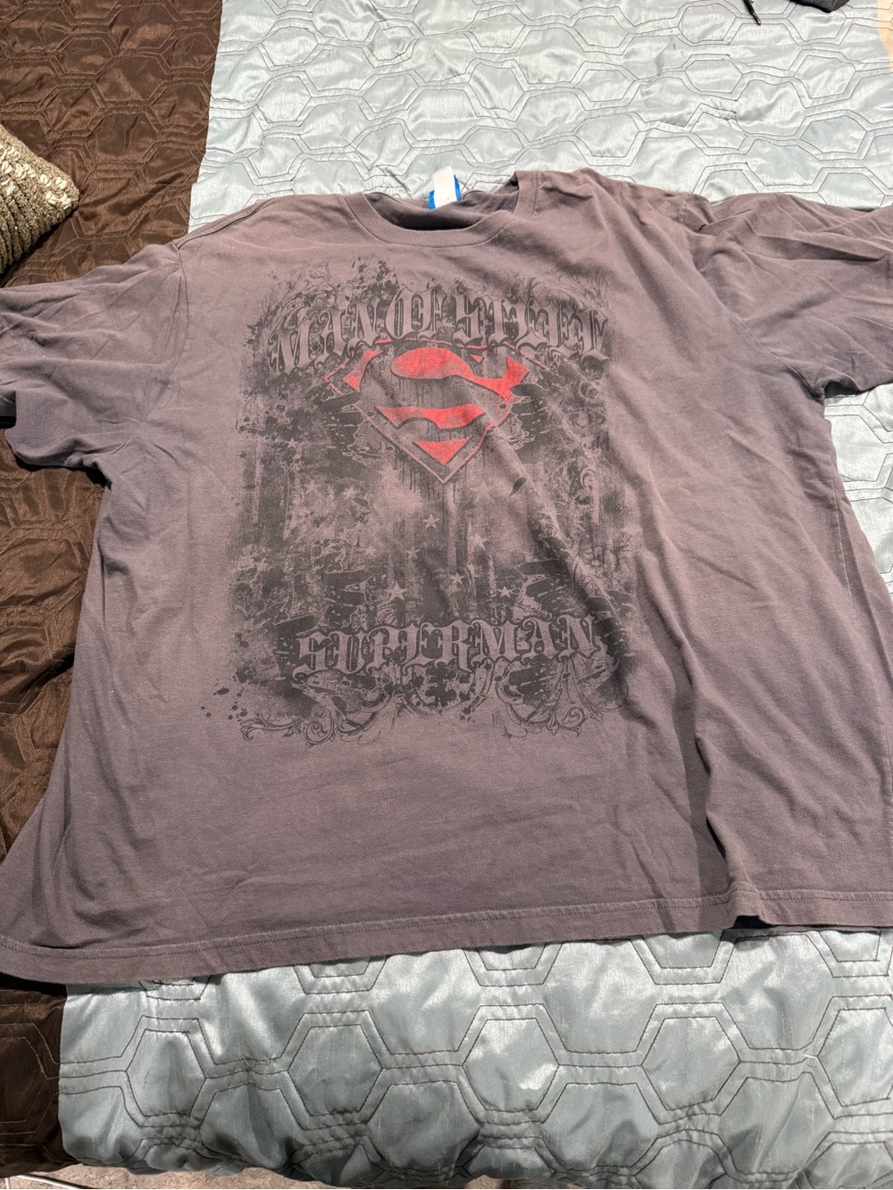Y2K DC Superman Man of Steel Gothic T-shirt 3XL